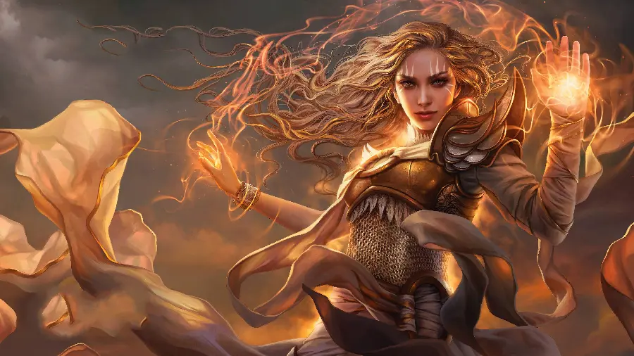 The most special 4K profile picture with a girl with magical fire power 