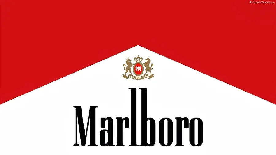 HD background of the famous logo on the Marlboro cigarette box