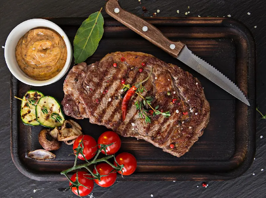 Beautiful photo of steak food For menu in restaurant