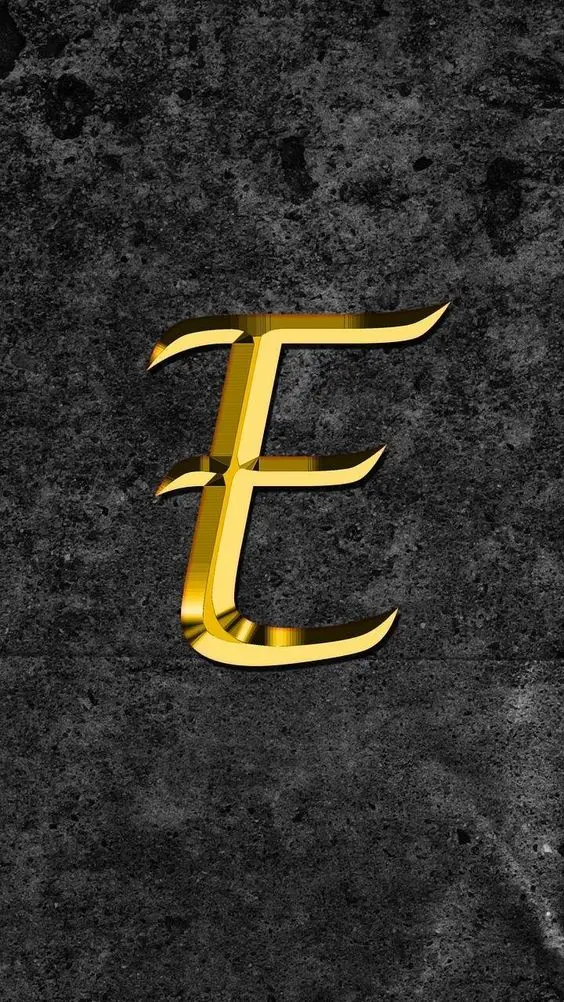 The cool background photo of the English E with a golden font for the iPhone 