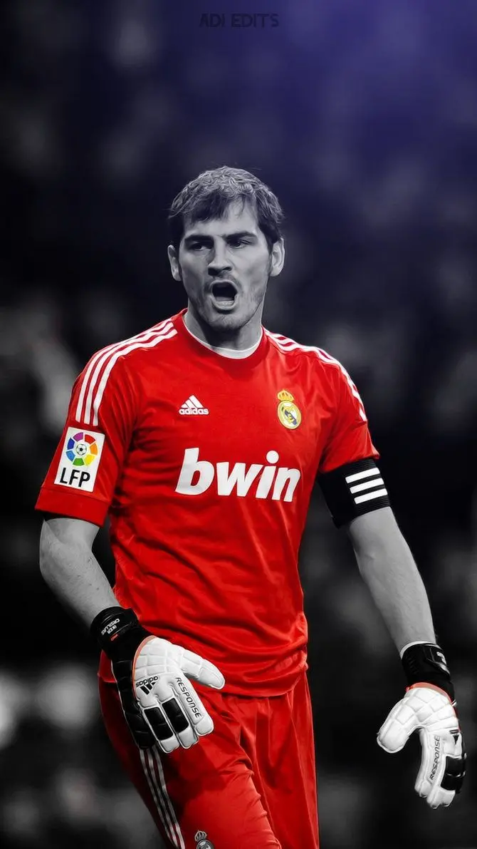 Background of Casillas with a red shirt suitable for a laptop