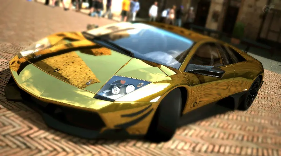Spectacular wallpaper of a Lamborghini car in a stunning golden color for tablets