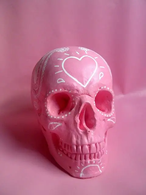 Cool Girly Background with Pink Skull Design for Laptop