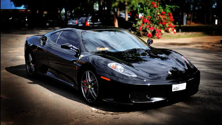Download a masterpiece photo of a Ferrari in shiny black with special quality