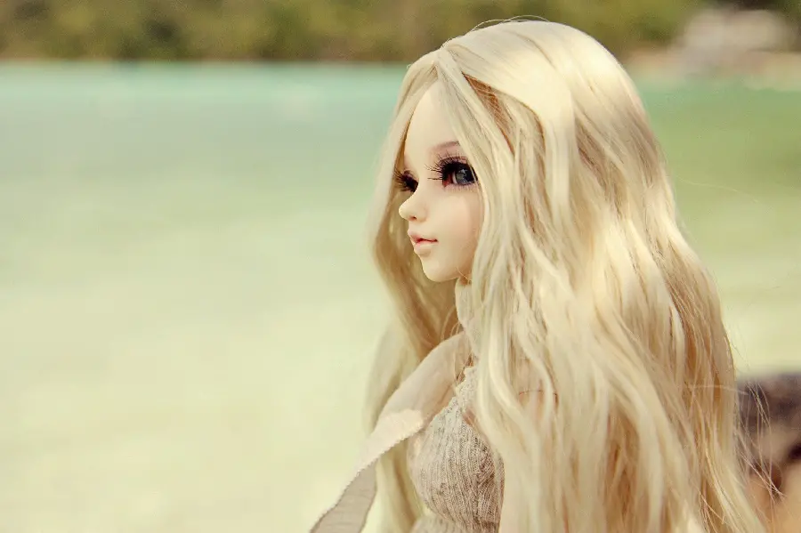 Girly Mellow Background with a Blonde and Attractive Doll Design