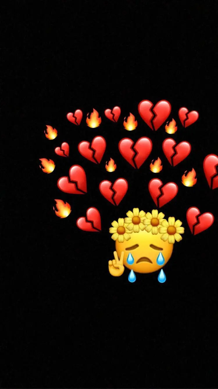 The most attractive sad story with broken heart emojis and tears