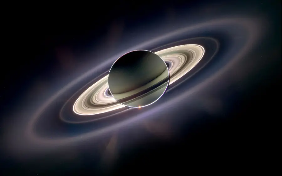 The most beautiful tablet background of Saturn with its orbit
