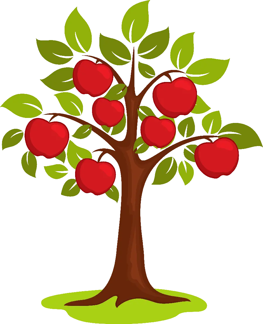 Masterpiece photo of a cartoon apple tree for making a clip