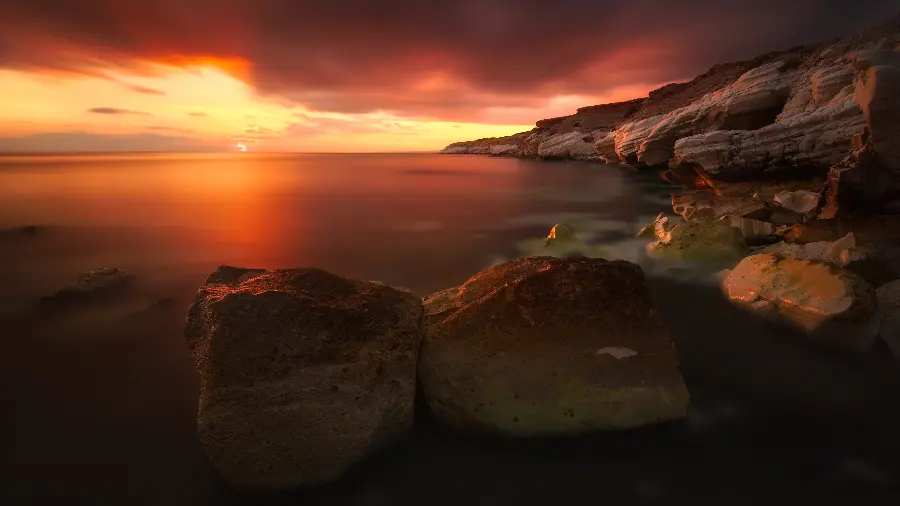 Special and desirable sunset view with beautiful dark theme
