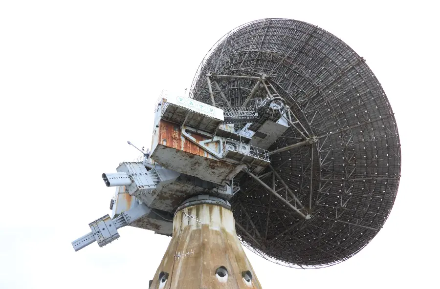 A very spectacular view of the satellite dish with a white background 