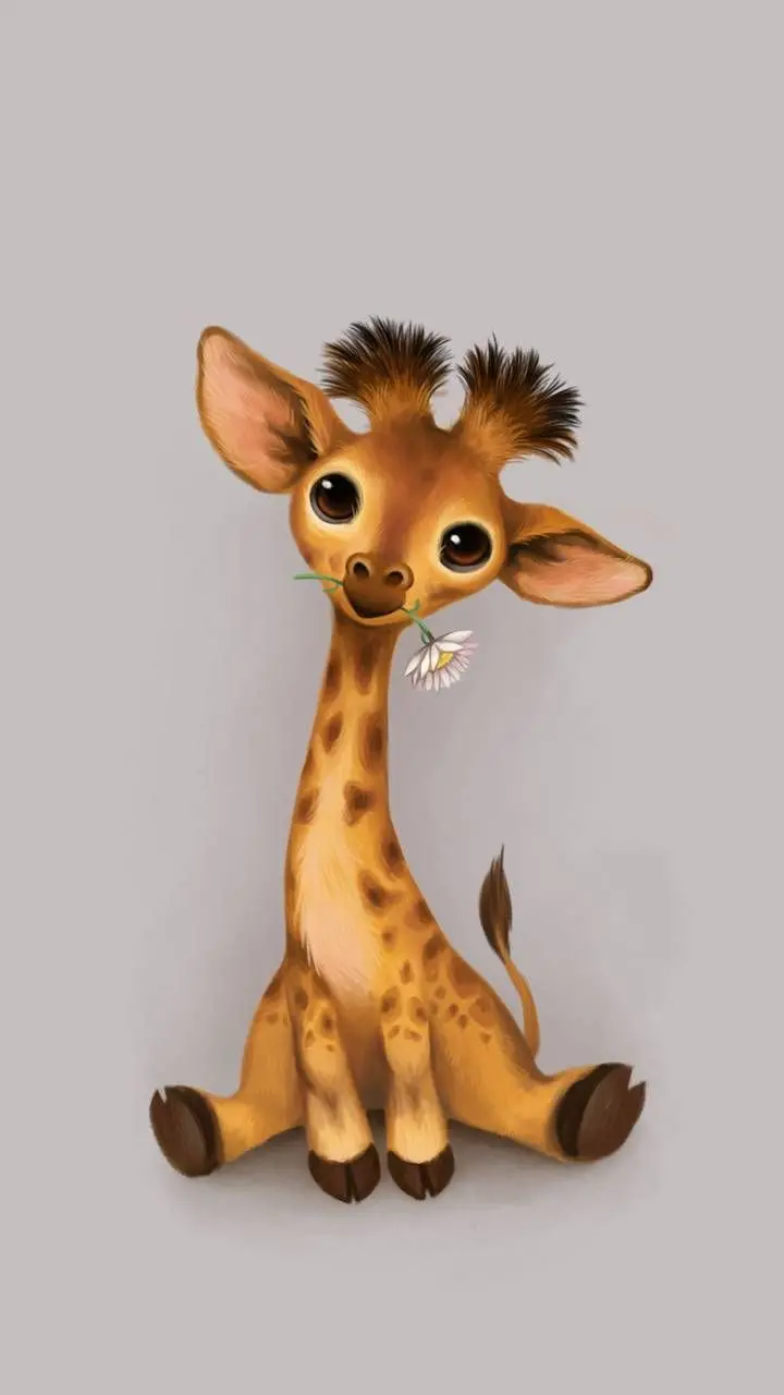 Download a graphic photo of a cute little giraffe in high quality for mobile wallpaper