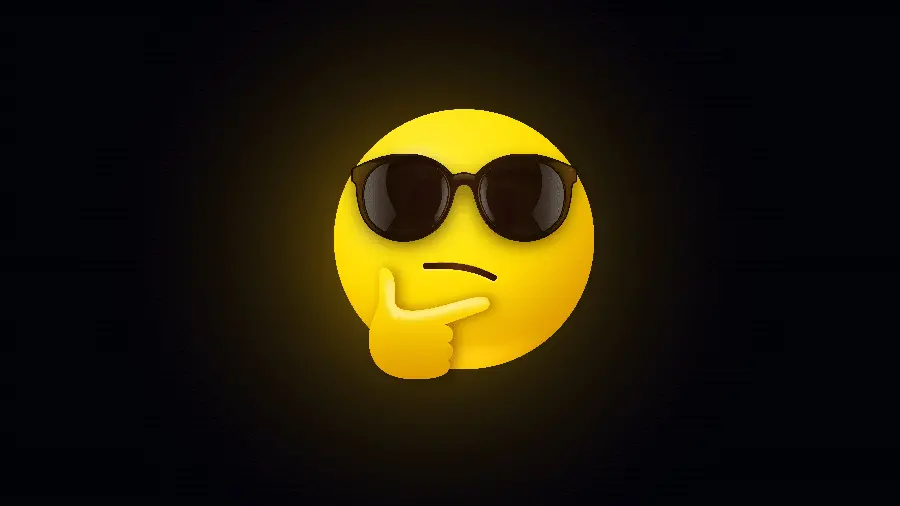 Stylish profile photo of thinking emoji with sunglasses
