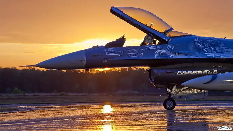 Full HD Computer Background of Military Fighter with Fine Details 