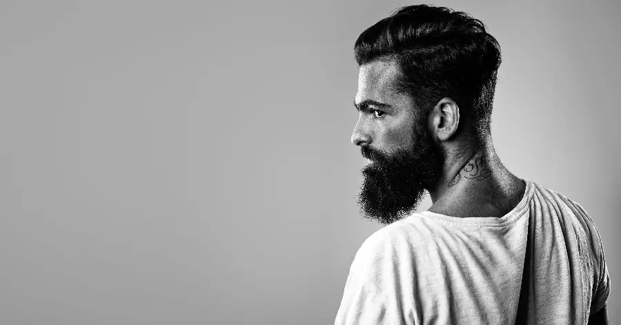 Download black and white stock photo of an attractive male modeling profile in special quality 
