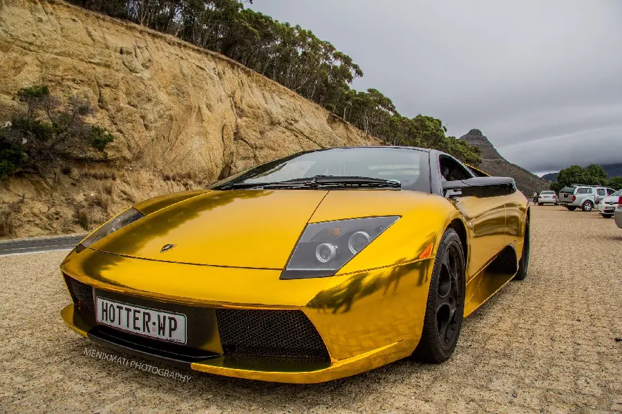 The most beautiful tablet wallpaper with an expensive gold Lamborghini design