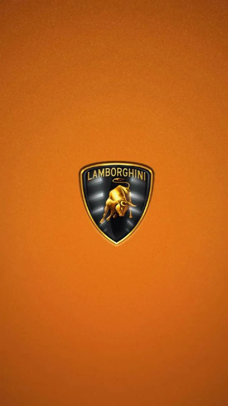 New Lamborghini Car Logo Wallpaper with Orange Background