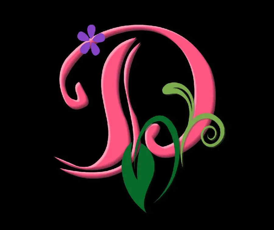 The most special Vector English letter D with interesting decorations 