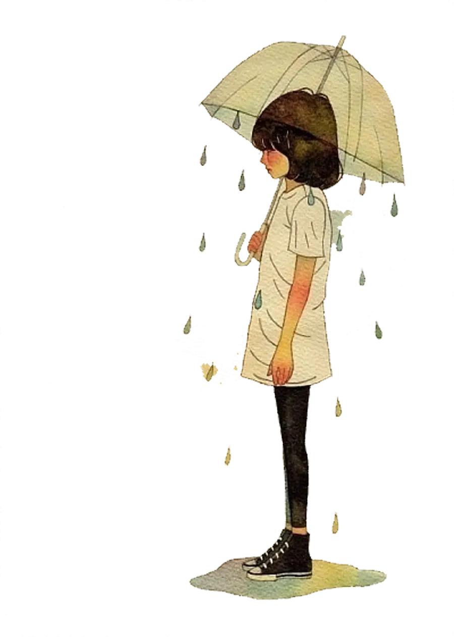 Girl in the Rain Powerpoint png photo