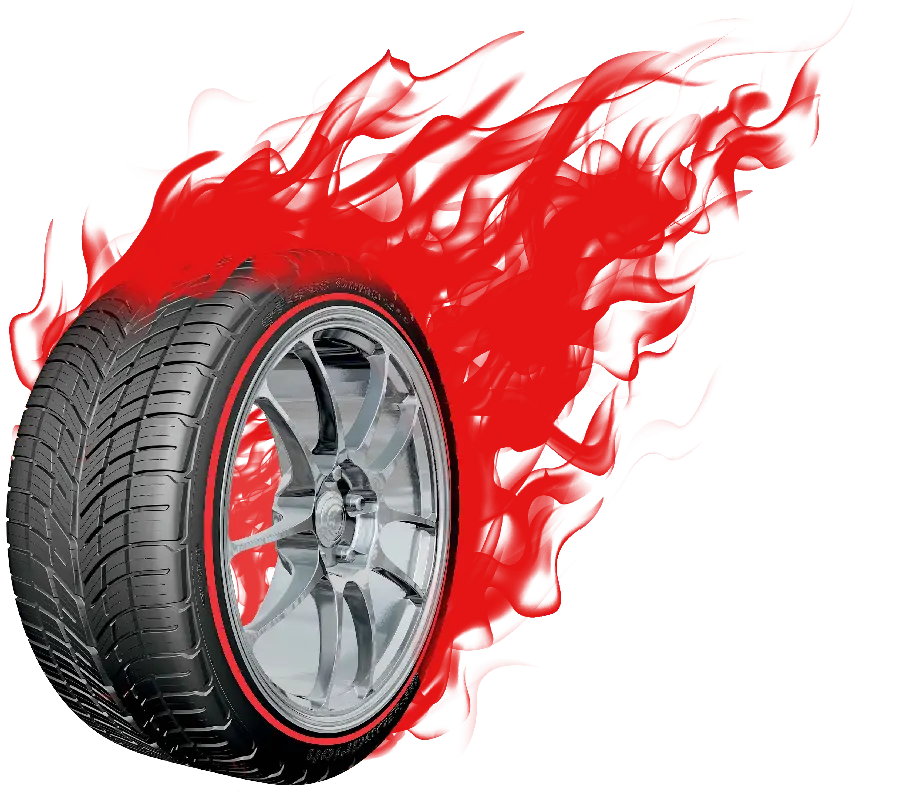 A masterpiece of a fiery tire ring in HD quality for your desktop