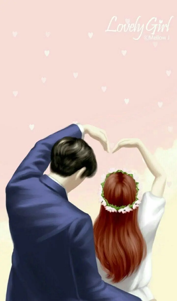 Romantic background image of a girl and a boy dancing together