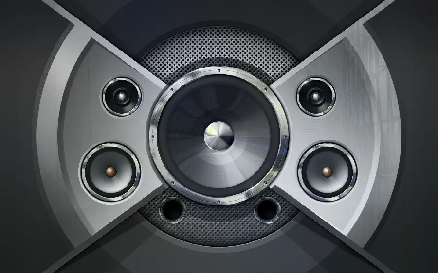 Unique graphic wallpaper of a speaker for your computer 