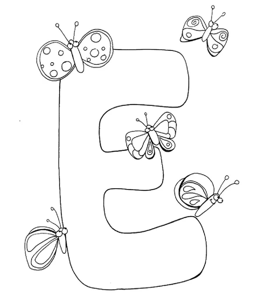 A unique and fantasy vector of the letter E with a white background
