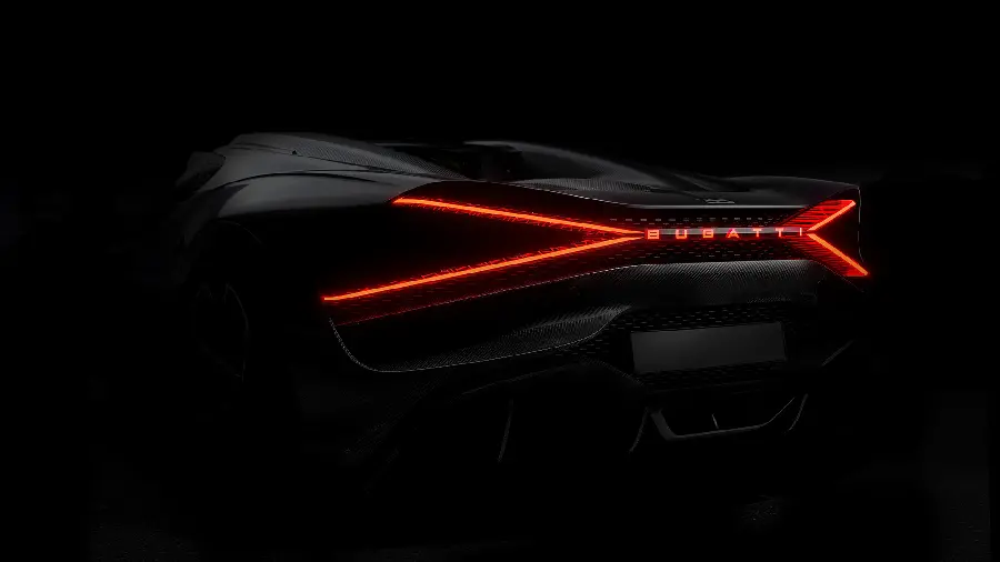 Background of the Bugatti Mistral, the latest Bugatti product with a black background