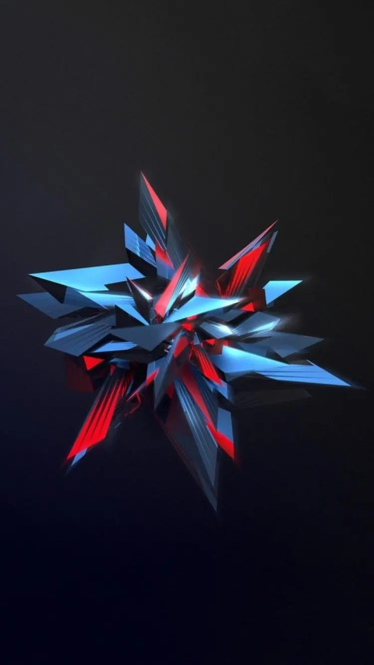 Blue and red polygonal wallpaper image for iPhone