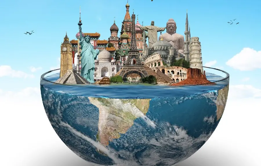 Download the open-layer banner of a round-the-world travel agency