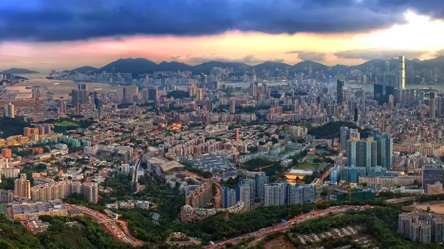 High-quality background of the view of the unique crowded city of Barcelona, ​​special for backgrounds Computer