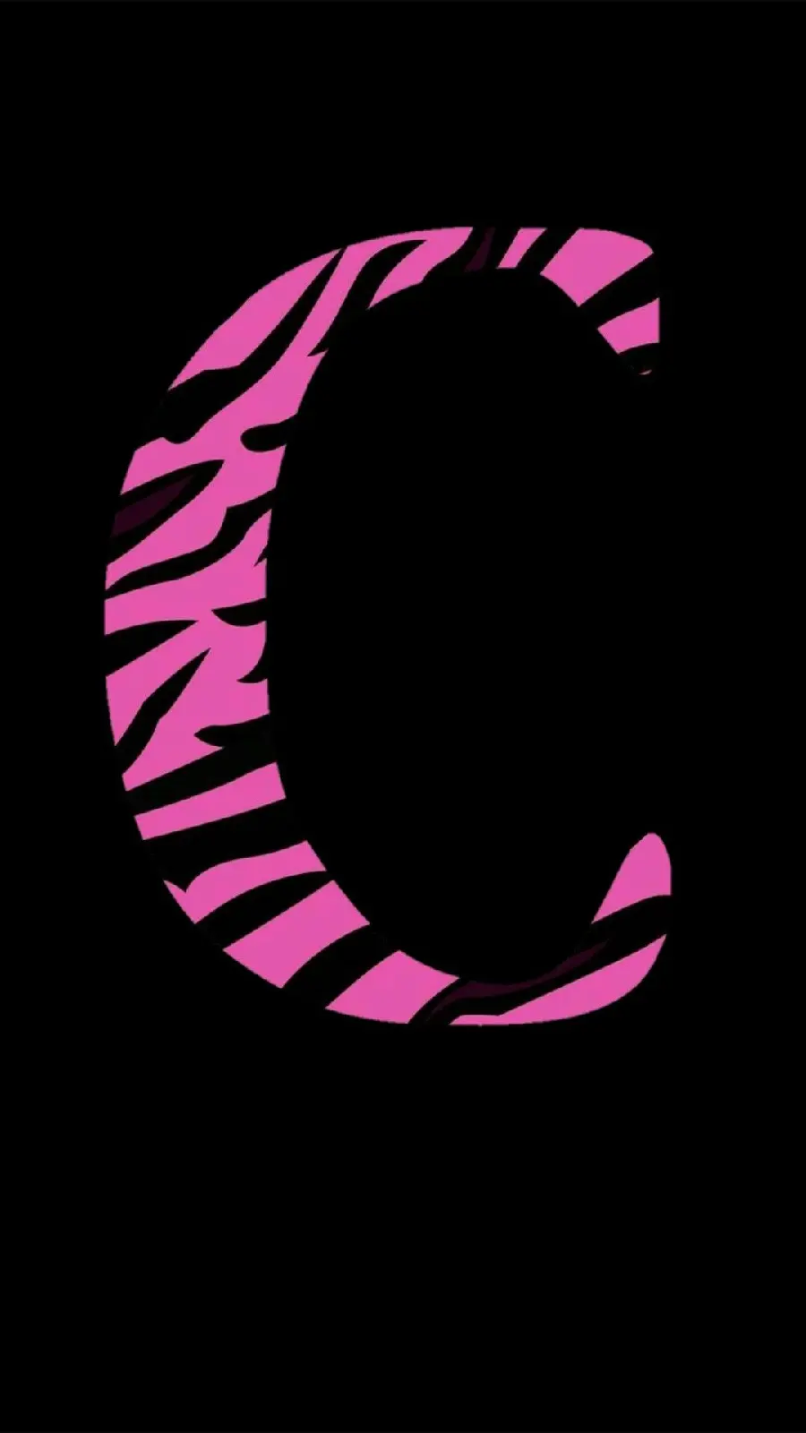 A cute girly profile photo of the English letter c in pink and black 