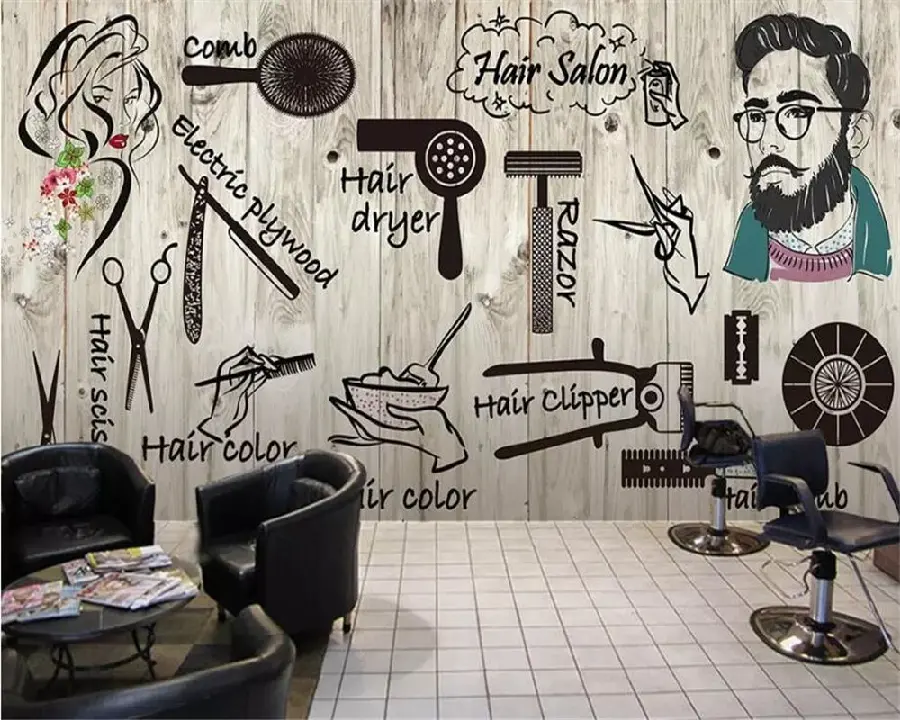 A unique graphic image of a barbershop space in HD quality 