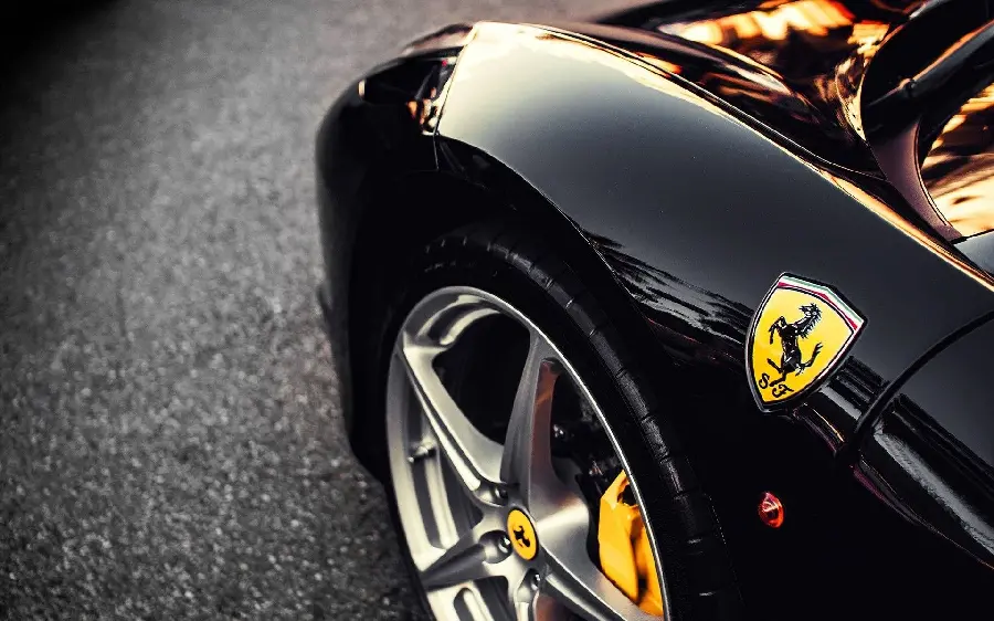 Back Fantastic Ferrari Black and Yellow Wallpaper for Desktop 