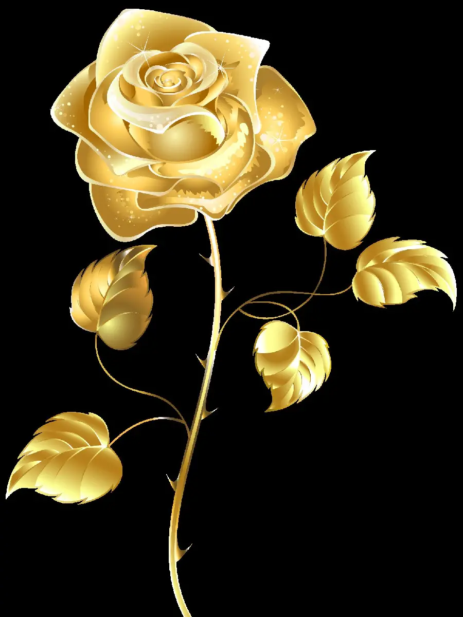 The purest poster of a golden rose with spikes in hd quality