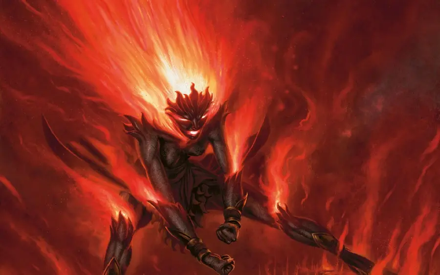Download a scary image of a magical fire in red