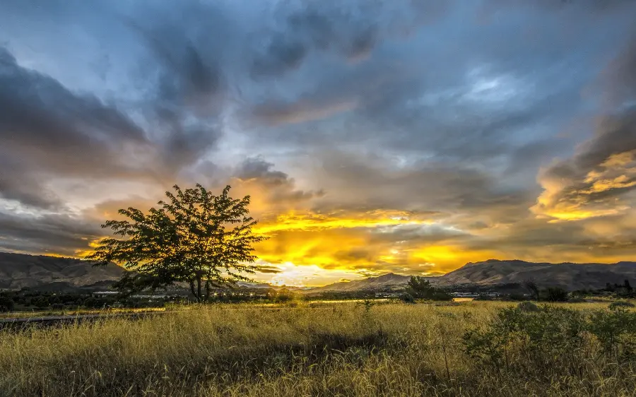 Relaxing Sunset Sky Wallpaper in the Heart of Unspoiled Nature