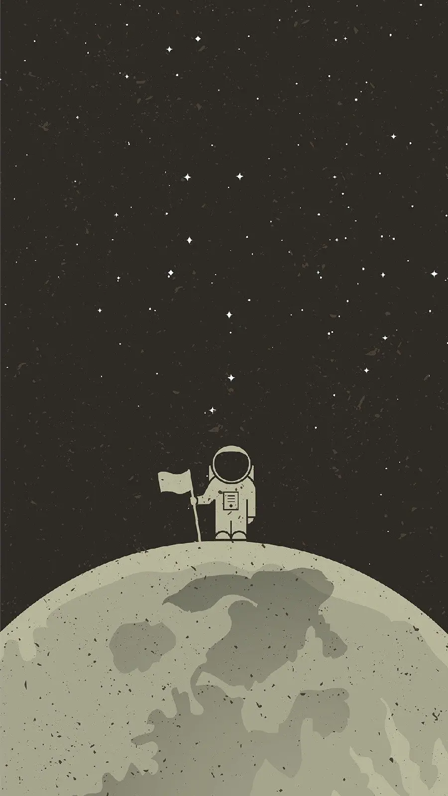 Download a minimalist photo of an astronaut on the moon in excellent quality for your phone background