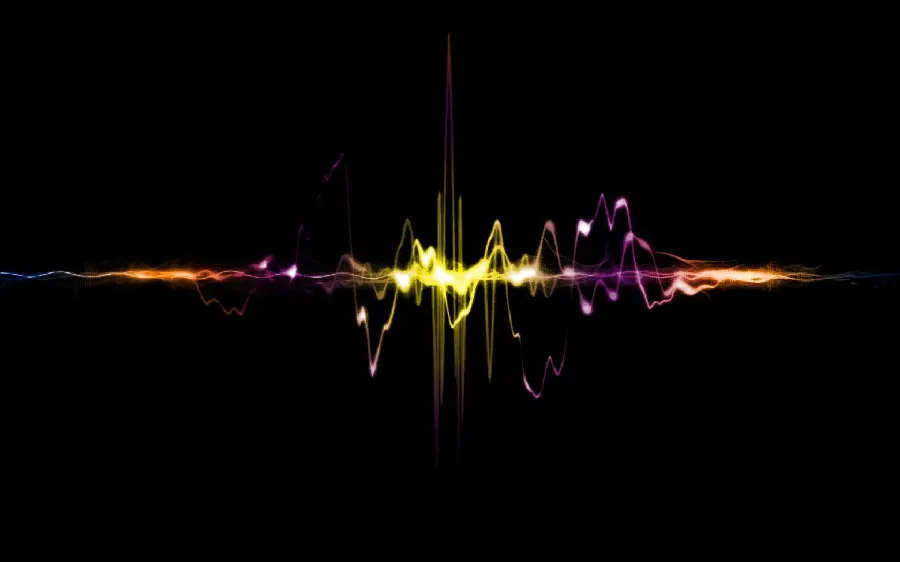 New wallpaper of the sound wave with a beautiful color glow for the desktop 