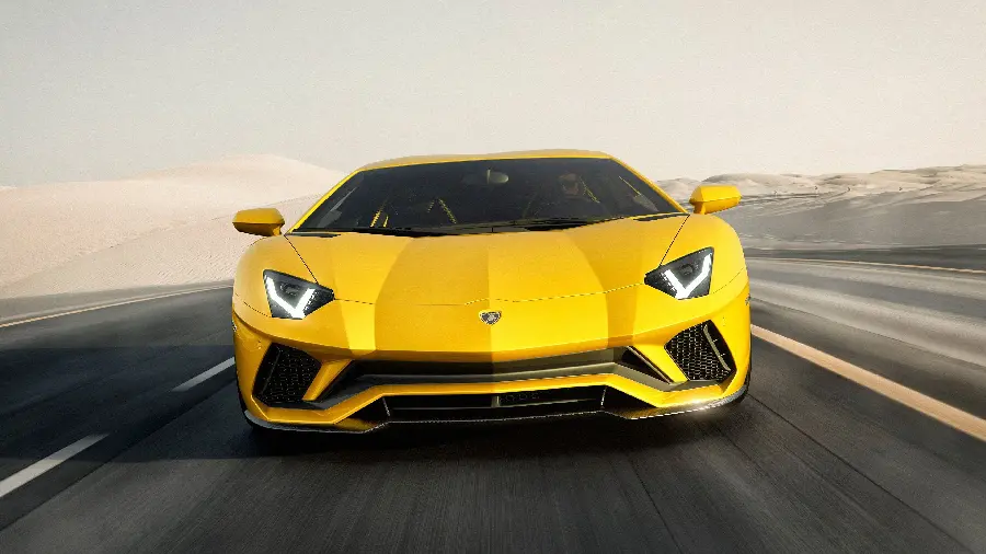 Hottest yellow Lamborghini stock photo with spectacular viewing angle for telegram profile