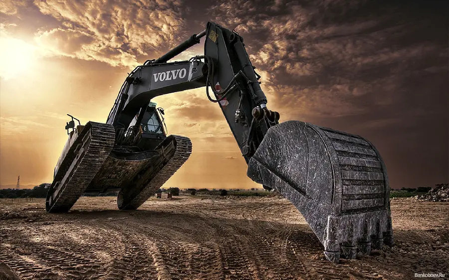 The strangest background with a rough excavator design for laptops