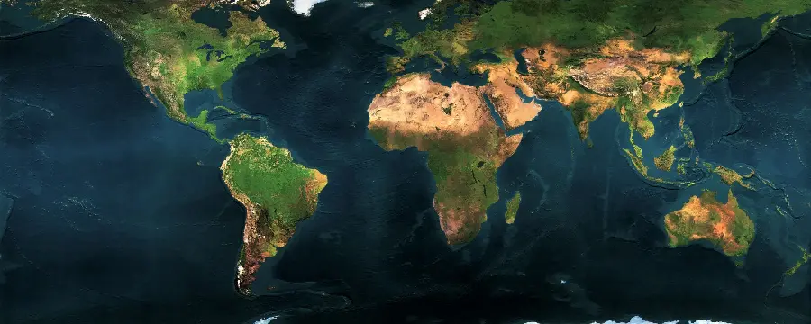 Download the famous world map with a unique dark theme in special print quality