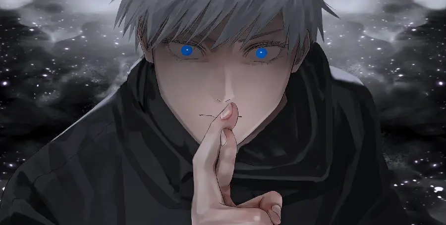 Magical Wallpaper of Gojo Satoru with Famous Hand Sign