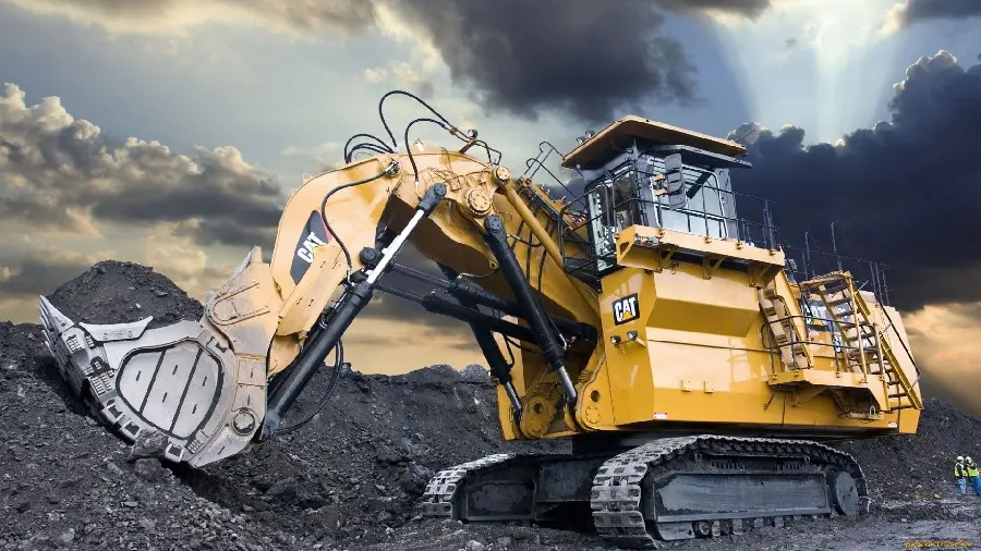 Yellow Excavator Rough Background for Windows 10