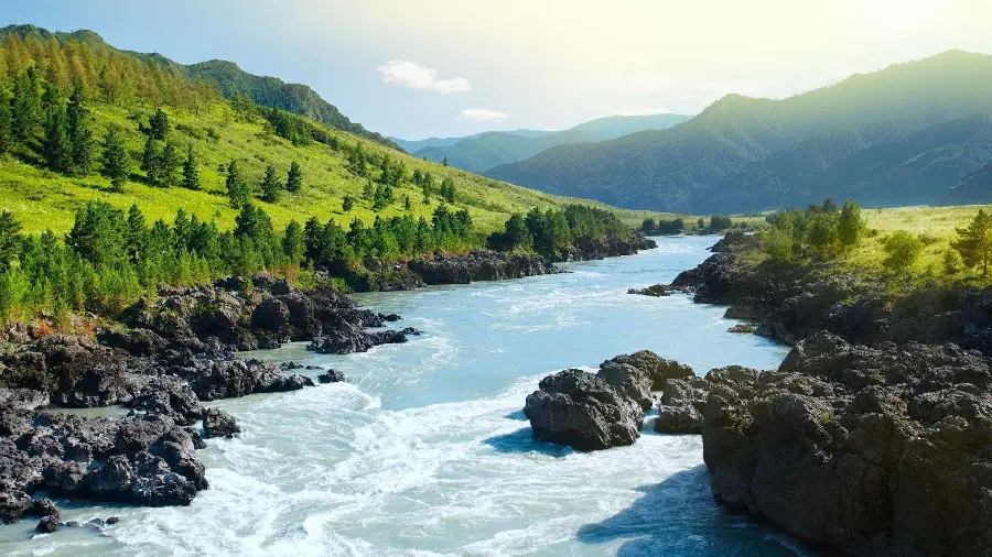 Download 8K wallpaper of the spectacular green nature of Siberia