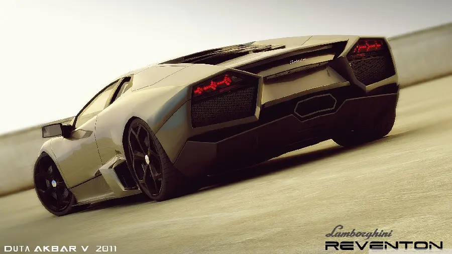 A photo of the excellent design of the golden Lamborghini Runton in full quality
