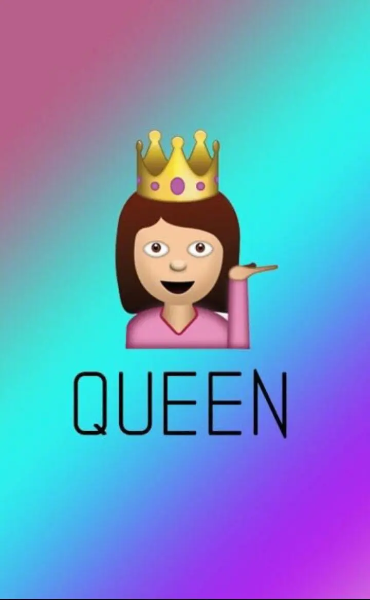 Stock Photo of Queen Emoji with Golden Crown with Three-Color Background in Top Quality