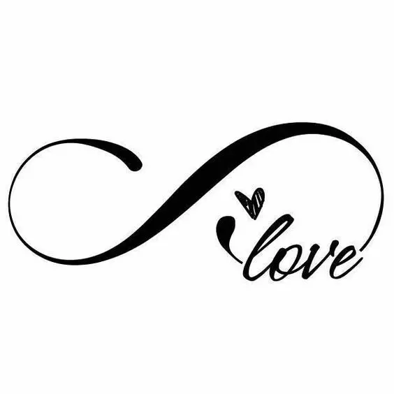 Ideal graphic image of the combination of the infinity symbol and the word love for your profile 