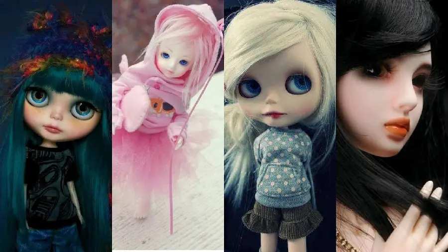 Interesting four-piece photo with a girl doll design 2022