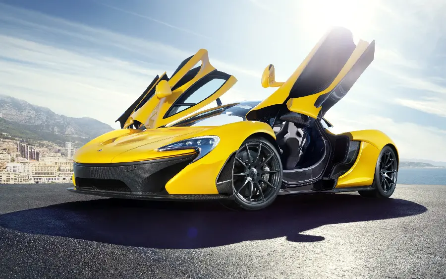 Download Impressive Wallpaper Of Yellow Car With Open Doors