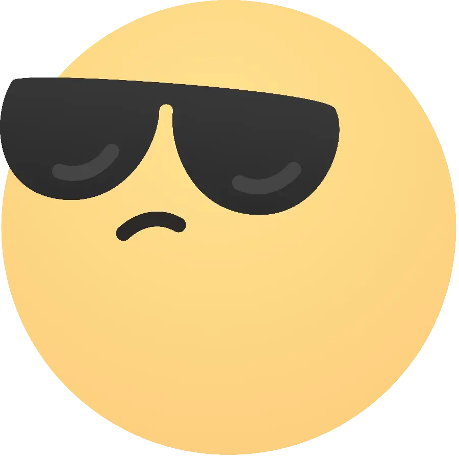 Simple and chubby emoji with sunglasses design on the face HD